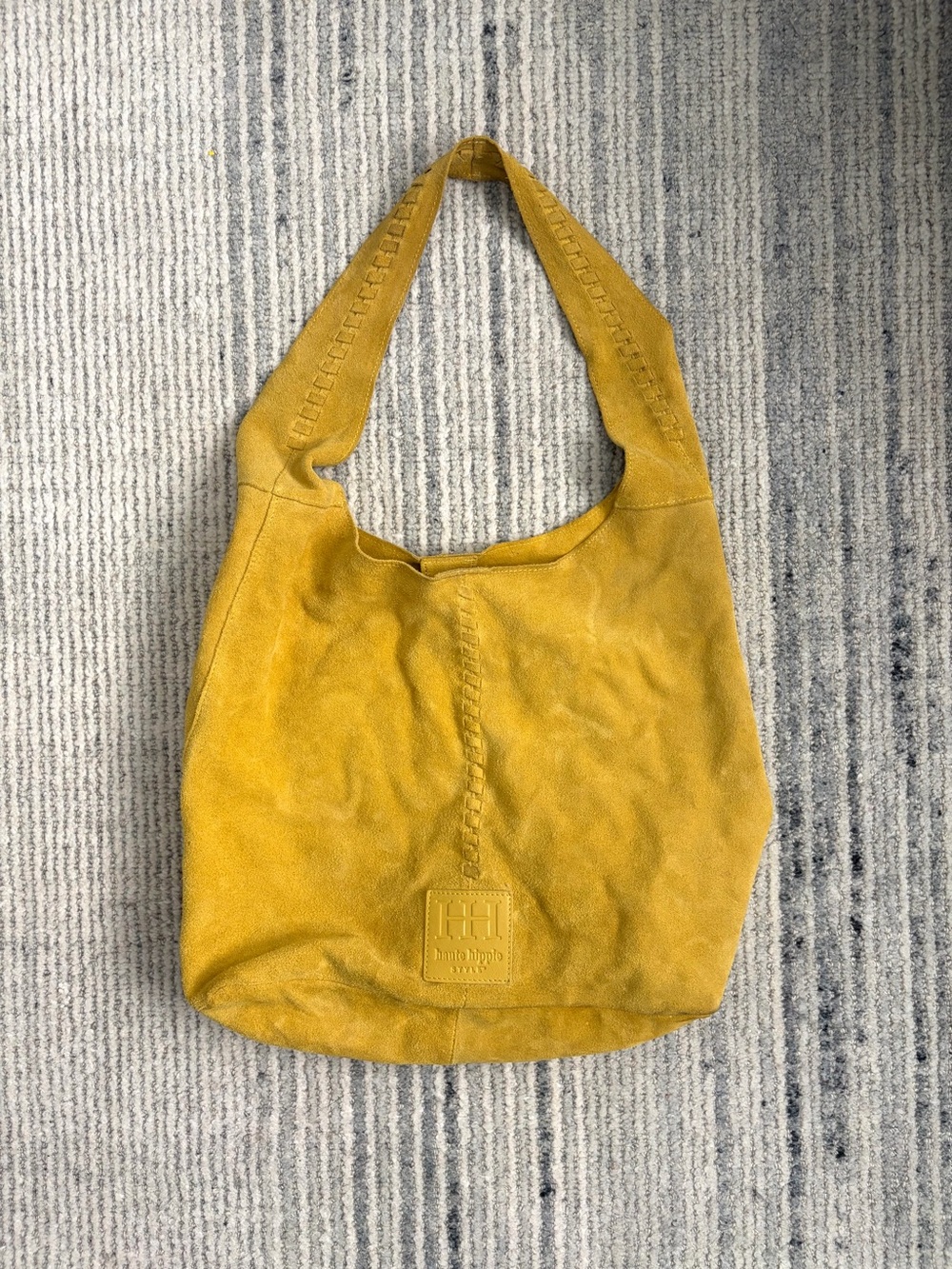 Genuine Suede Haute Hippie Shoulder Bag in Mustard Yellow